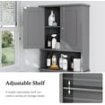 thumbnail image 5 of Over The Toilet Storage Cabinet, Bathroom Storage Organizer Over Toilet, Space Saver W/Adjustable Shelf & Open Storage Shelf, Gray, 5 of 14
