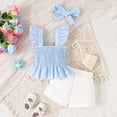 thumbnail image 4 of TAmten Baby Girl Summer Clothes 3Month Cute Ruffle Tops Dress Shorts Outfits Set Infant Toddler Shrit Bloomers Princess Outfit(Light Blue,4-5 Years), 4 of 7