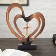 thumbnail image 4 of Decoración de cruz de corazones entrelazados de Jesús de Pascua, con 2 corazones unidos, decoraciones de cruz de Jesús para mesa de pie cristiana, 4 of 5