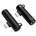 thumbnail image 3 of 3X Adaptador de Audio Tipo C Gancho Llamada MúSica Carga Convertidor de Auriculares de Orificio Redondo 2 en 1 de 3,5 mm, 3 of 5