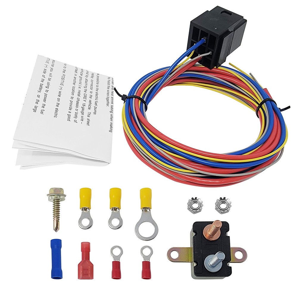 JY PERFORMANCE Ignition 40205G Electric Fuel Pump Harness Relay Kit – Heavy-Gauge Wire
