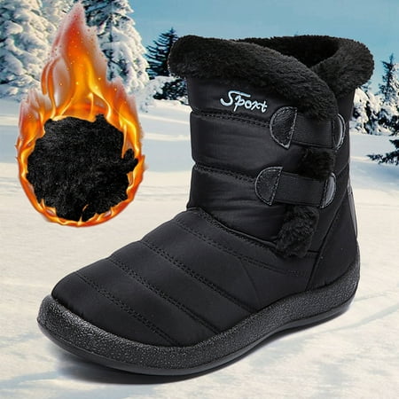 

Boots for Women Women Winter Solid Color Keep Warm Ankle Boots Plus Velvet Boot Flat Snow Boots Womens Boots
