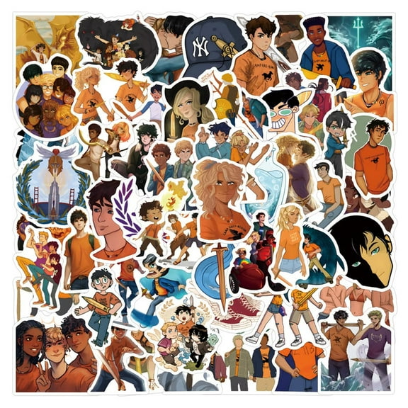 100Pcs Percy Jackson Stickers for Kids Gifts Water Bottle Cup Laptop Guitar Car Bike Skateboard Luggage Box Waterproof