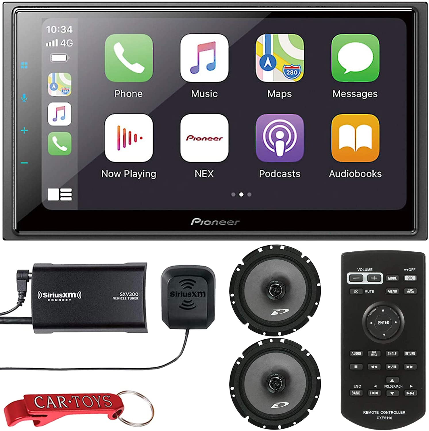 Pioneer DMHW4660NEX Car Stereo Bundle with SiriusXM Tuner & Coaxial