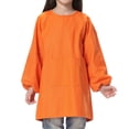 thumbnail image 3 of Toptie Cotton Kids Smock Apron for Hair Grooming Painting Cooking with Front Pocket & Long Sleeve, for Age 1-9 years-Orange-S, 3 of 5