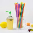 thumbnail image 4 of Colorful Plastic Drinking Straws - Flexible, Disposable, Extra-long Flexible Straws - 100 Pack, 4 of 8