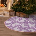 thumbnail image 5 of Balery Purple Butterflies Floral Printed Christmas Tree Skirt , Merry Christmas Party Christmas Tree Decoration,Adjustable Tree Skirt-48", 5 of 6