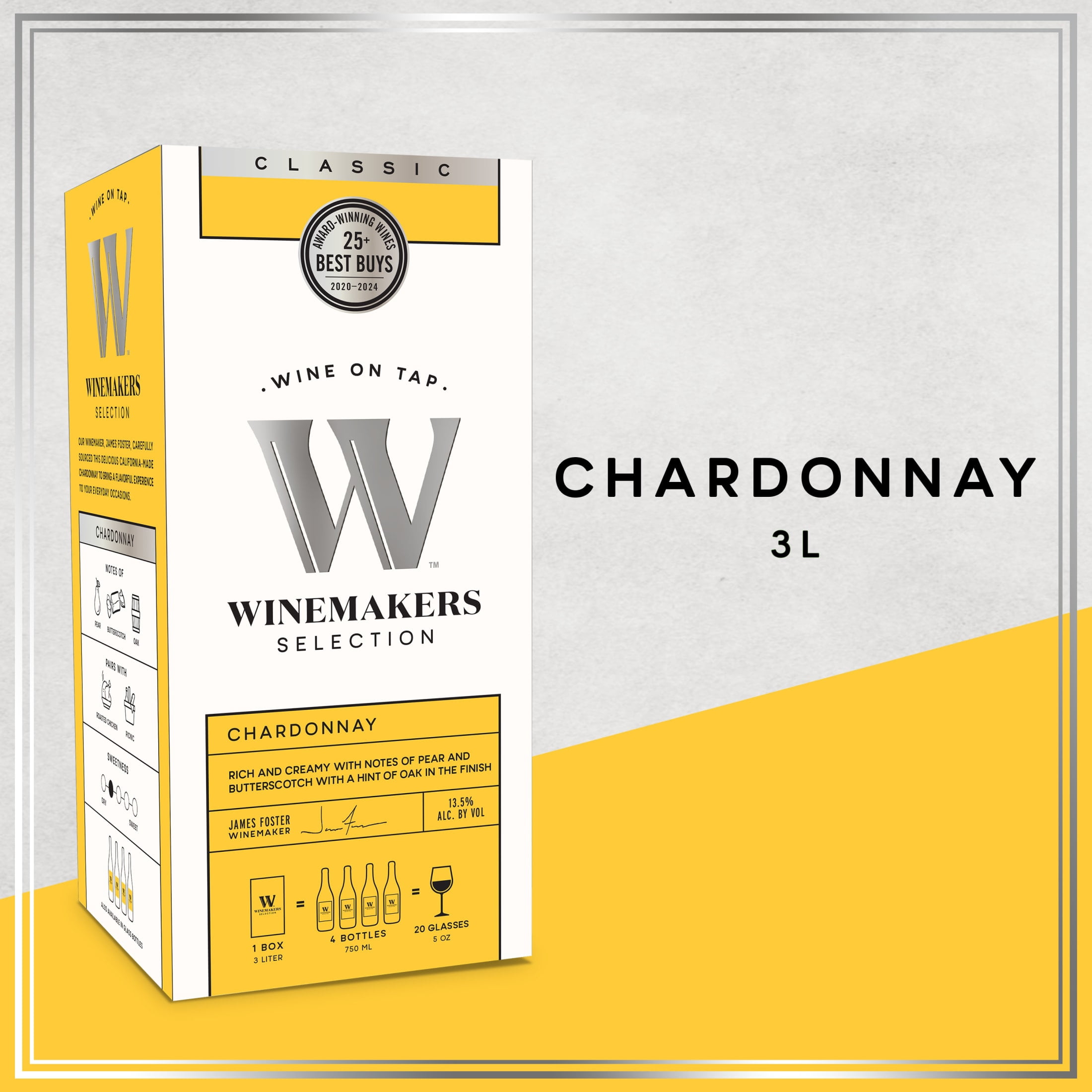 Winemakers Selection Chardonnay, White Wine, 3L