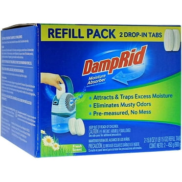 DampRid Drop-in Tab Refill Pack Moisture Absorber, Fresh Scent