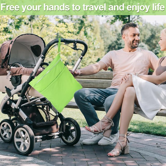 Transemion 2x Sacs Portables Humides et Secs Imperméables Réutilisables pour Couches pour Parents en Déplacement Sac Humide et Sec Imperméable