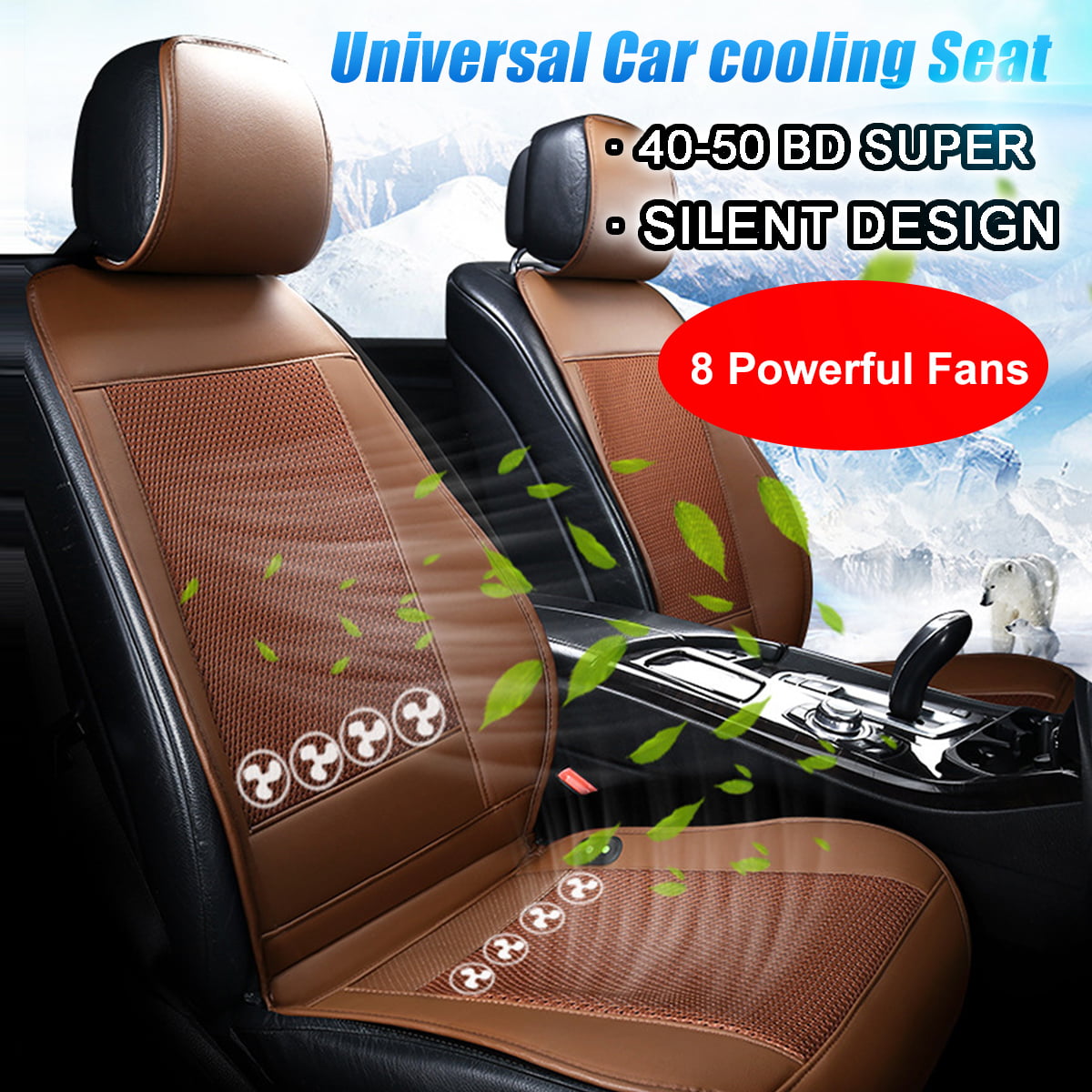 Cooling Car Seat Cushion Padded Fan Cushion Cools Back & Bottom Quickly 