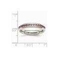 thumbnail image 2 of Stainless Steel 4mm July Red Cubic Zirconia Ring - Size 6, 2 of 2