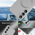thumbnail image 4 of Magnetic Case for Samsung Galaxy S24 Plus for Women Men Compatible with Magsafe, Matte Luxury Metallic Luster Flexible TPU Shockproof Case with Screen Protector - Silver, 4 of 14