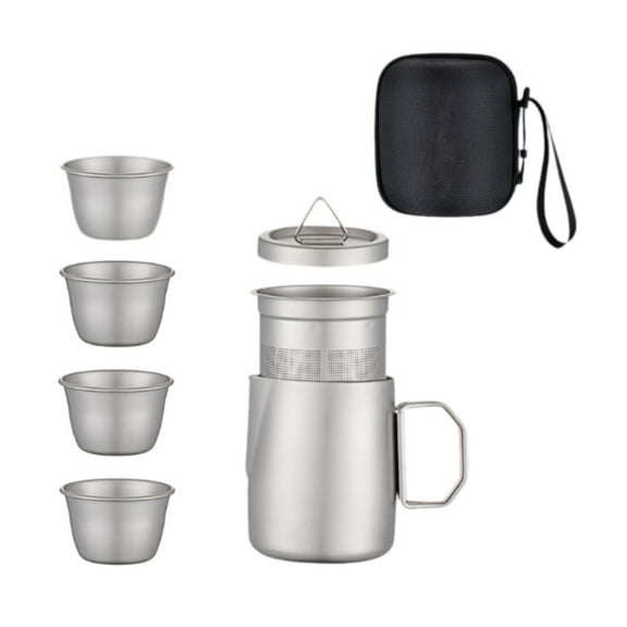 WeiLaiKeQi Titanium Tea Set Gift Lightweight Kung Fu Tea Pot for Outdoor Indoor Camping
