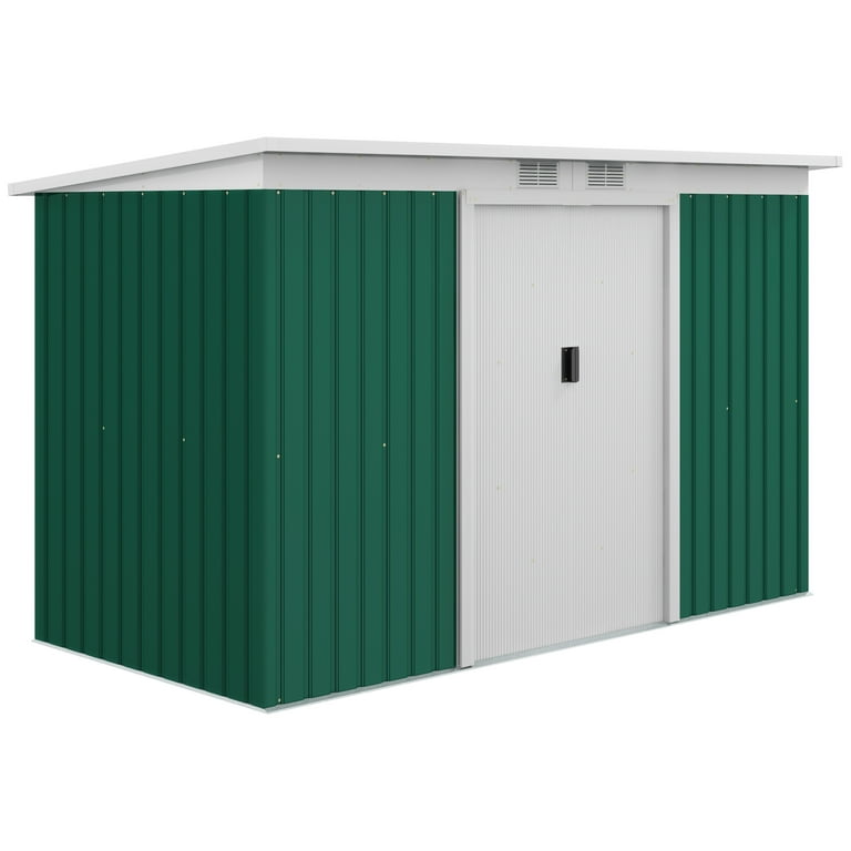 Outsunny 9' x 4' Metal Outdoor Storage Shed, Garden Utility Tool