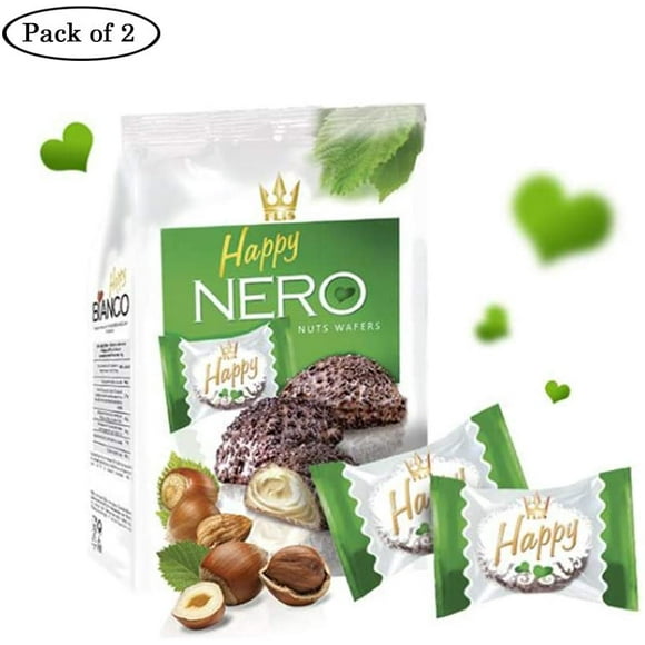 Flis Happy Nero - Wafers with Hazelnut Cream Filling 140g (Pack of 2)