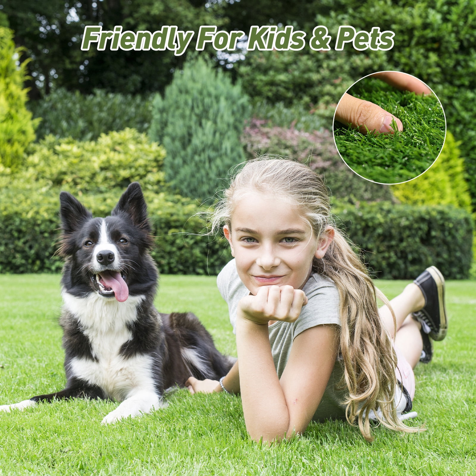 Artificial Grass Synthetic Thick Lawn Turf Carpet 6FTx10FT 60 Square FT Non Toxic Lead Free Indoor Outdoor Lawn for Balcony Pool Playground Pet Runs