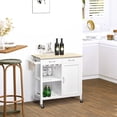 thumbnail image 2 of HOMCOM Kitchen Island, Rolling Kitchen Cart with Storage, Bar Cart with 2 Drawers, Storage Cabinet, Open shelves, Wine Glass Rack, Towel Rack, White, 2 of 10