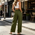 thumbnail image 6 of WULMLEO Pants Women Corduroy Elastic Waisted Wide Leg Joggers Oversized Y2k Palazzo Pant Stretch Business Sweatpants with Pockets Army Green L, 6 of 7