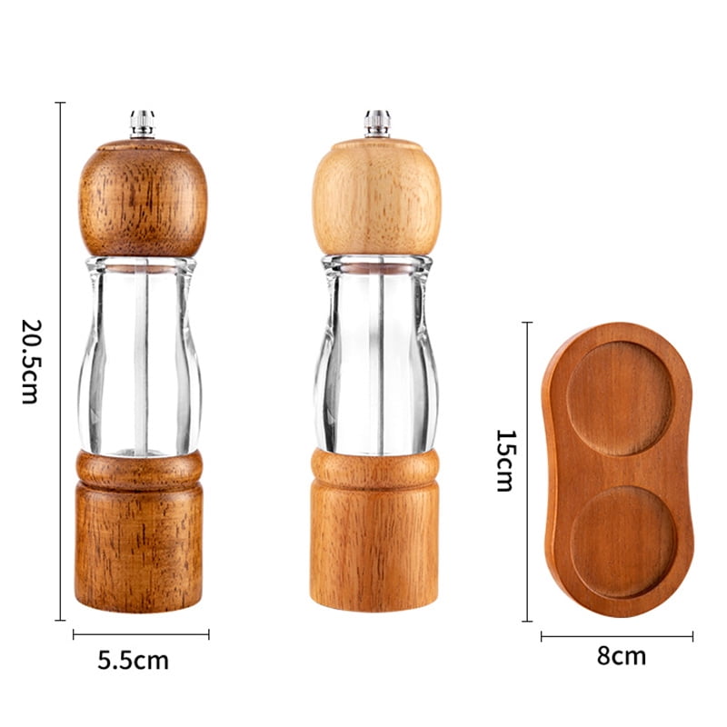 Wood Salt And Pepper Mill Manual Pepper Grinder Adjustable Ceramic Rotor Seasoning Spice Grinders Kitchen Cooking Tools