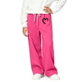 thumbnail image 4 of Htrmlpk Girls Sweatpants Drawstring Baggy Straight Leg Jogging Pants Athletic Slacks Workout Running Joggers Trousers with Pockets, 4 of 6