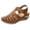 Brown, variant on Womens Summer Sandals Casual Bohemia Gladiator Closed Toe Wedge Shoes Comfort Ankle Strap Slip On Platform Sandals Wine 13(44)