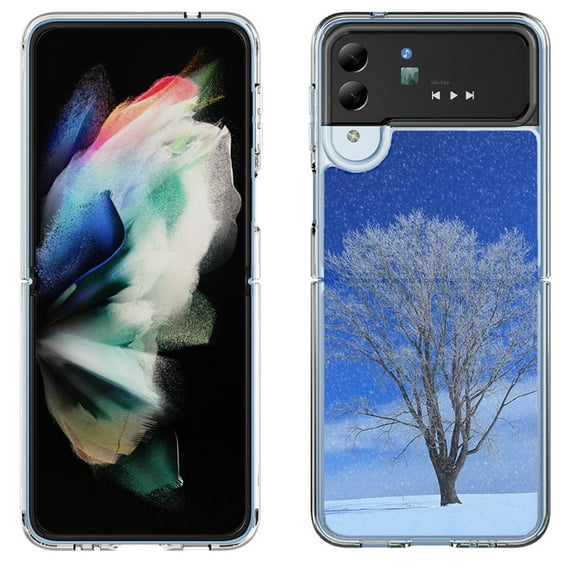 Shockproof Bumper Phone Case for Samsung Galaxy Z Flip 4 5G, by OneToughShield ® - Snowing Tree