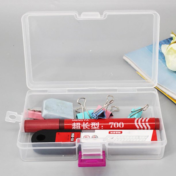 Caja de almacenamiento de plástico transparente pequeña Wdftyju, Piezas de joyería, Rojo, Libre de BPA