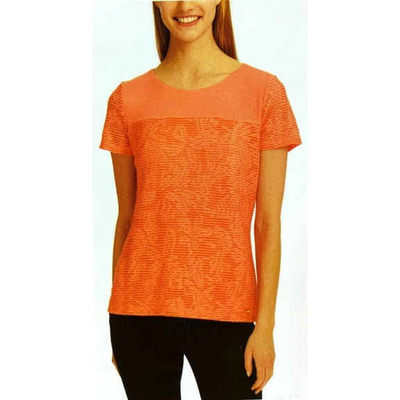 Calvin Klein Womens Stretch Textured Relaxed Fit Tee,Pr3,XX-Large
