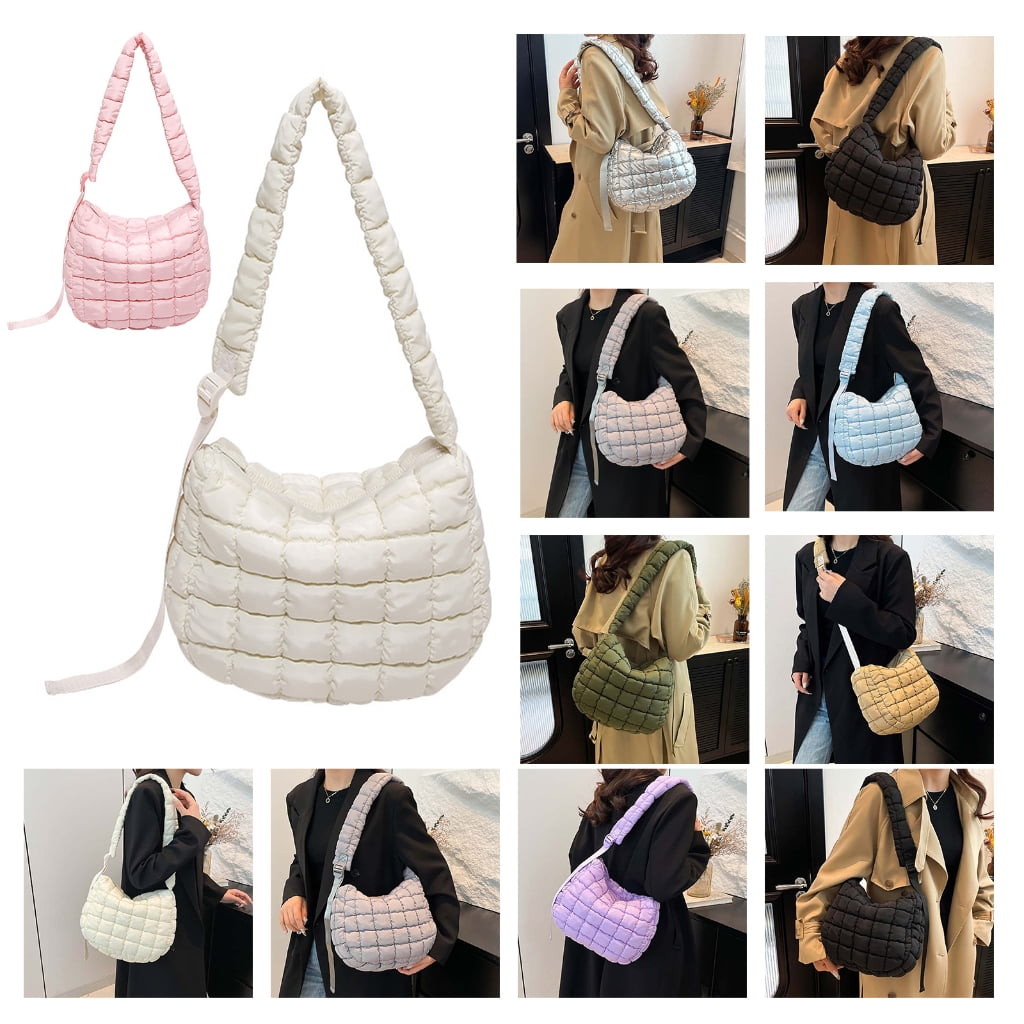 Quilted Puffer Shoulder Bag Lightweight Fashion Padded Crossbody Bag for Women