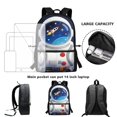 thumbnail image 6 of Uourmeti Astronaut Pattern Spacious Roomy Storage Travel Backpack, 17 Inch Large Capacity School Backpack Trendy Student Bookbag for Men, 6 of 6