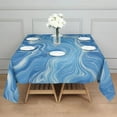 thumbnail image 3 of Blue White Tie Dye Swirl Pattern Square Tablecloth,Waterproof Square Table Cover,Wipeable Spillproof Washable Table Cover for Home Kitchen Party Decor 42"X42"(107x107cm), 3 of 6