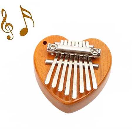 Mini Kalimba Thumb Piano - 8 Keys Finger Piano, Portable Marimba Hand Piano Gifts for Kids Adults Beginners Heart