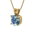 thumbnail image 2 of 1.5 cctw Blue Moissanite Yellow Gold Plated Pendant with 16" Box Chain (7.5mm, Round Cut), 2 of 6