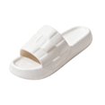 thumbnail image 2 of Unisex House Slippers, Plaid Pattern Indoor Slides, Soft EVA Open Toe Slippers, Comfort Bedroom Footwear, Non‑Slip Casual Summer Slippers for Household Daily Everyday Wear White, 2 of 4