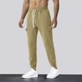 thumbnail image 5 of Cargo Sweatpants for Men Casual Lightweight Track Pants Solid Color Drawstring Elastic Waist Trousers with Pockets, Brown, L, 5 of 6