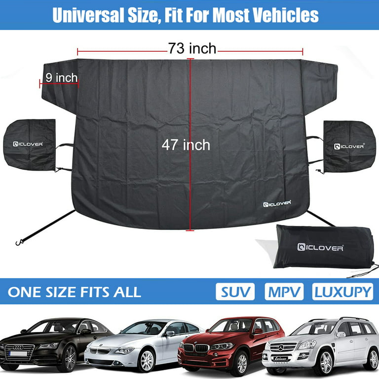 Wiper Snow Cover & Car Windshield with Magnetic Edge Shade,iClover Ice Frost Sun Rain Resistant Waterproof Windproof Dustproof for Outdoor Cars ,suvs