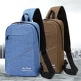 thumbnail image 2 of Men's Sling Bag Splash-proof USB Port Reflective Strip Chest Bag Sling Backpack, 2 of 5