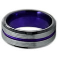 thumbnail image 2 of P. Manoukian Tungsten Wedding Band Ring 8mm for Men Women Purple Black Beveled Edge Brushed Polished Lifetime Guarantee Size 14, 2 of 4