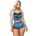 thumbnail image 1 of Conjunto de Pijama Sexy para mujer, ropa interior de seda satinada, terciopelo, cómodo, Top corto sin mangas y pantalones cortos, 1 of 4