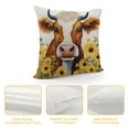 thumbnail image 4 of COMIO  Farm Animal Cow Cattle Throw Pillow Cover, Farmhouse Animal Sunflower with Funny Cow Yellow Decorative Pillow Case Home Decor Square Pillowcase, 4 of 5