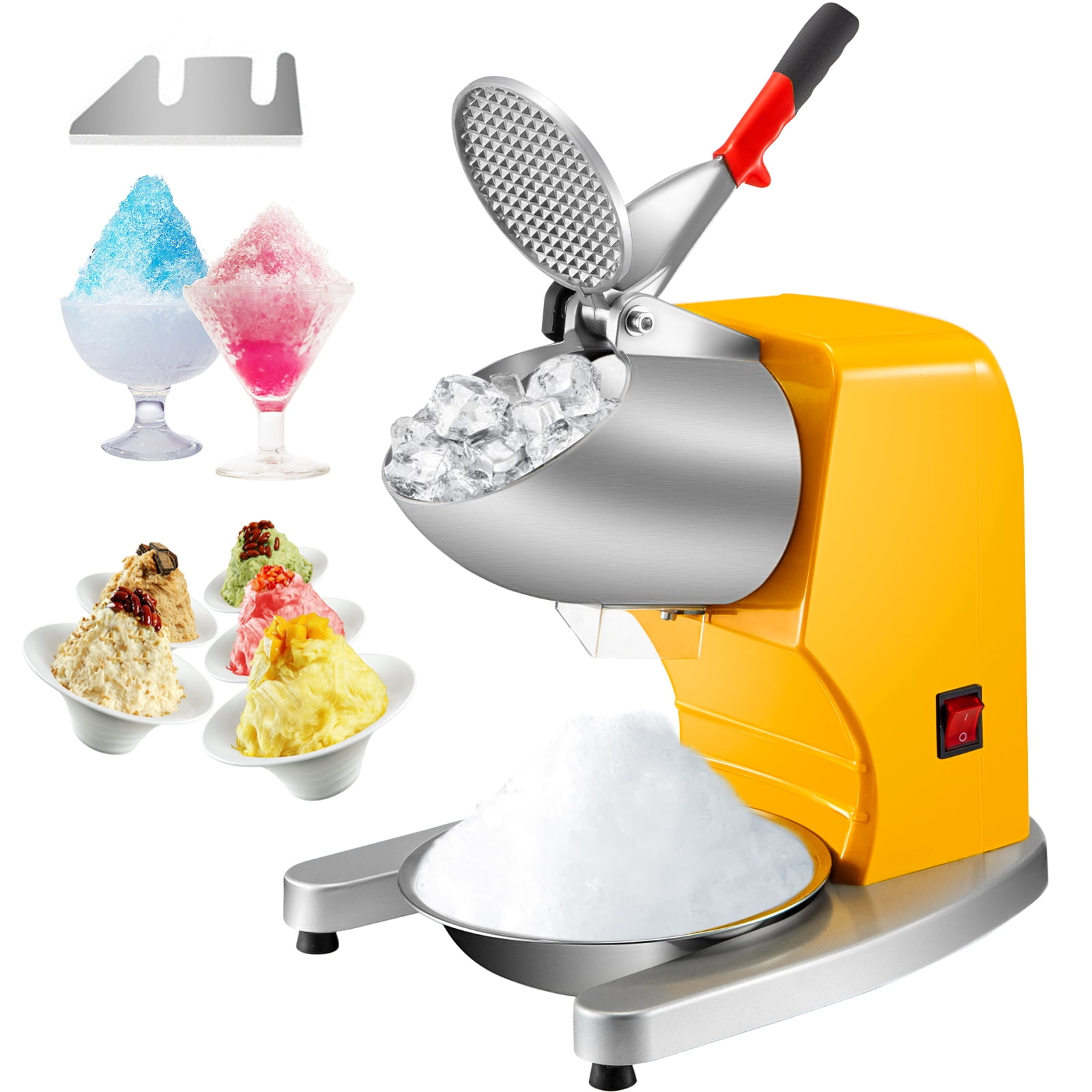 Commercial Ice Shaver Ice Crusher 1100LBS/H Snow Cone Maker 17.6LBS Hopper 350W 
