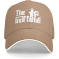 thumbnail image 1 of The Golf Father Unisex Vintage Washed Baseball Cap Adjustable Dad Hat Black, 1 of 7