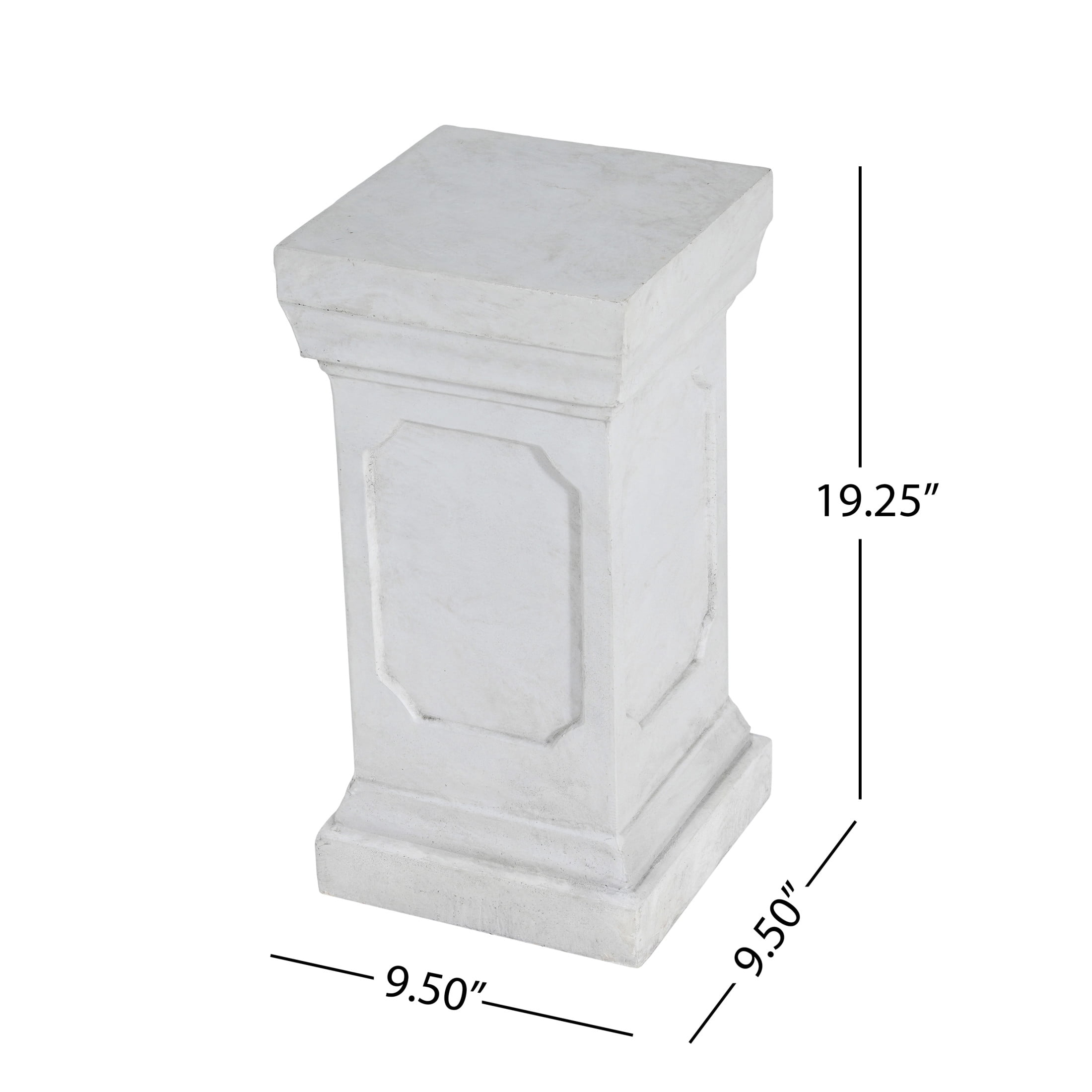 Christopher Knight Home 19.25" Outdoor Classic Plant Stand with Square Pedestal, Antique White