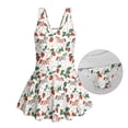 thumbnail image 6 of Uourmeti Girls' Carousel Horse & Strawberry Print Skirted One Piece Swimsuit - Cute Quick-Dry Swim Dress for Beach & Pool, 3-13 Years, 6 of 8