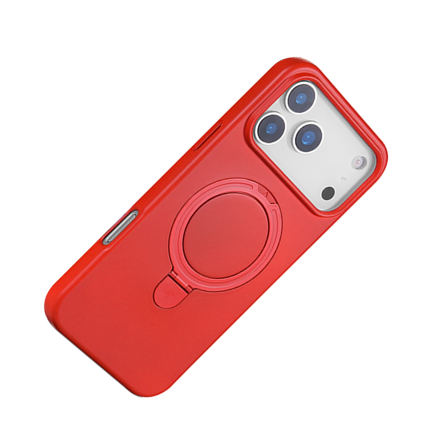 Soft Silicone Stand Case with Magsafe for iPhone 17 Pro - Red
