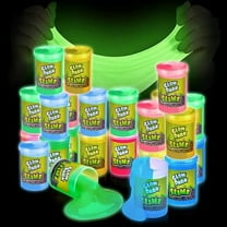 Playbees Glow in The Dark Slime - 24 Pack - Neon Blue, Green, Pink, Yellow Colors - Glowing Slime Kit for Kids - Party Favors, Goody Bag Fillers