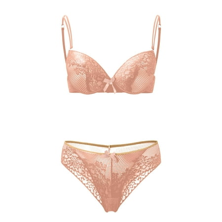 

Frehsky bras for women Women Collection Of Lace Bra And Lingerie Set Underwear Beige