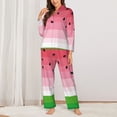 thumbnail image 2 of Rateoe Watermelon Pattern Womens Pajamas Set Long Sleeve Sleepwear Button Down Nightwear Soft Cotton Pj Lounge Sets-, 2 of 7