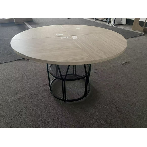 YUSAZENS Y-Shaped Iron-Legged Round Table for Storage, Space-Saving Design for Living Room or Kitchen, Ideal for Small Spaces